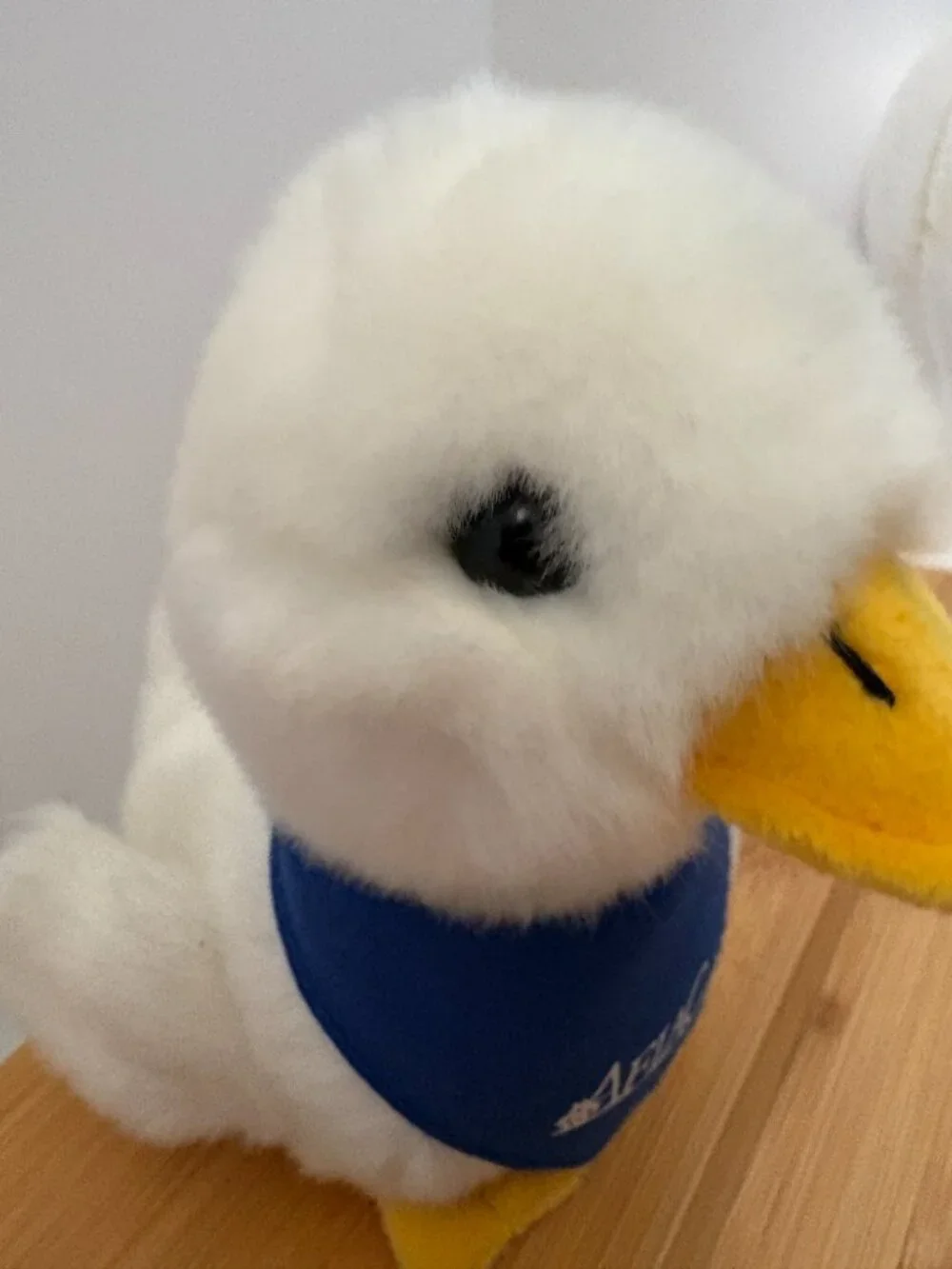 Aflac White Duck Plush Promo Advertising Blue Scarf Bandana Talks Works 6 Inch